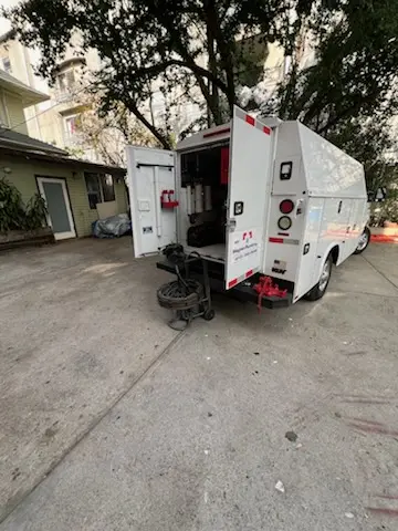 Magnet Plumbing service vehicle on-site for Slab Leak Repair in Dominion Hills